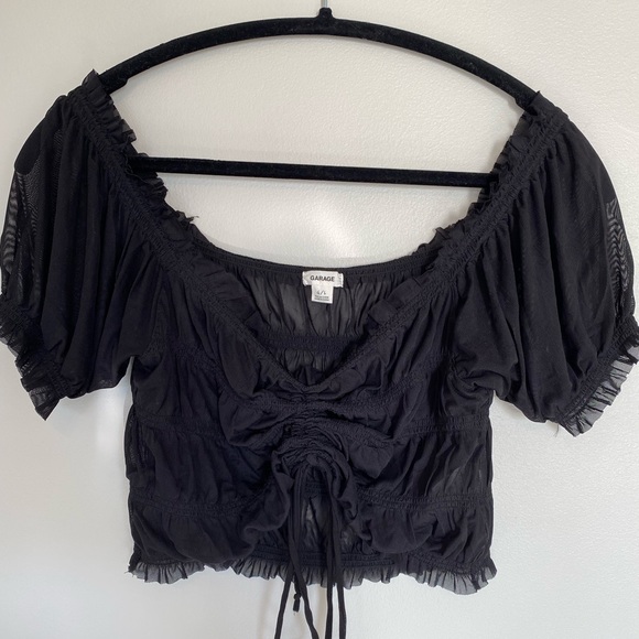 Garage | Smocked Mesh Top - Picture 1 of 3